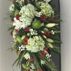 Mixed Casket Spray Of Sesonal flowers 