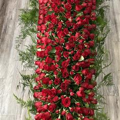 The Adorned Red Rose Casket Spray 