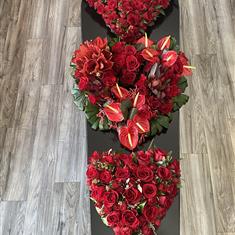 Red Rose &amp; Anthurium Hearts 