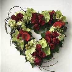 Open Heart Red &amp; Greens 