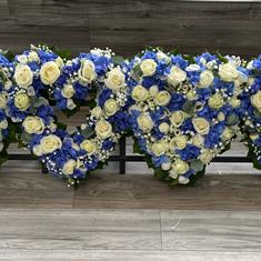 Family Of Hearts Blue &amp; White 
