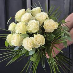 Dozen White Rose Bouquet
